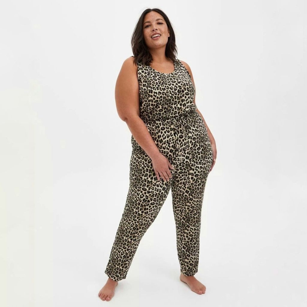 Torrid Leopard Print Drawstring Pockets Loungewea… - image 1